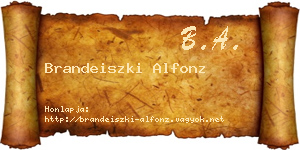 Brandeiszki Alfonz névjegykártya