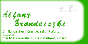 alfonz brandeiszki business card
